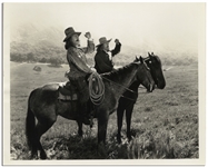 10" x 8" Glossy Photo From the 1937 Three Stooges Film "Goofs and Saddles" -- Very Good Condition